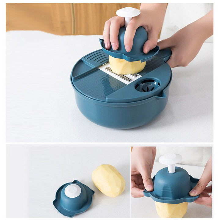 Tijdbesparende ChefEase multifunctionele groentesnijder set; uw complete keukenhulp voor snelle maaltijdbereiding.