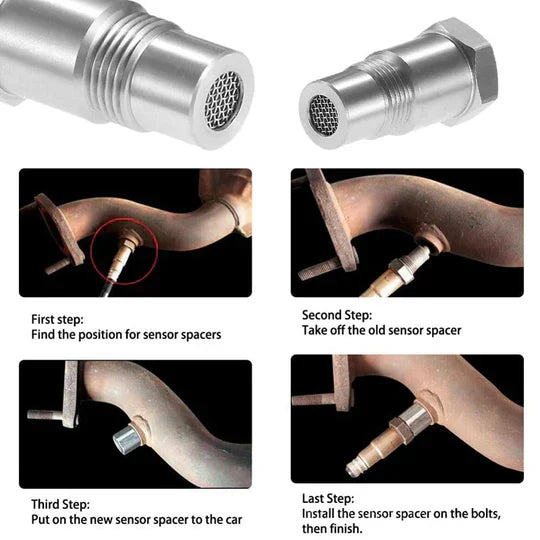 Universele RVS O2 sensor adapter M18x1.5 voor voertuigen, ideaal voor motormanagement verbetering.