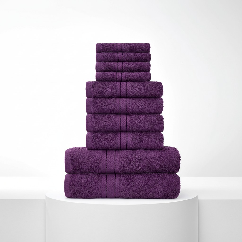 Handdoekenset 10-delig met badlakens, handdoeken en washandjes van zacht, luxe CottonRich katoen.