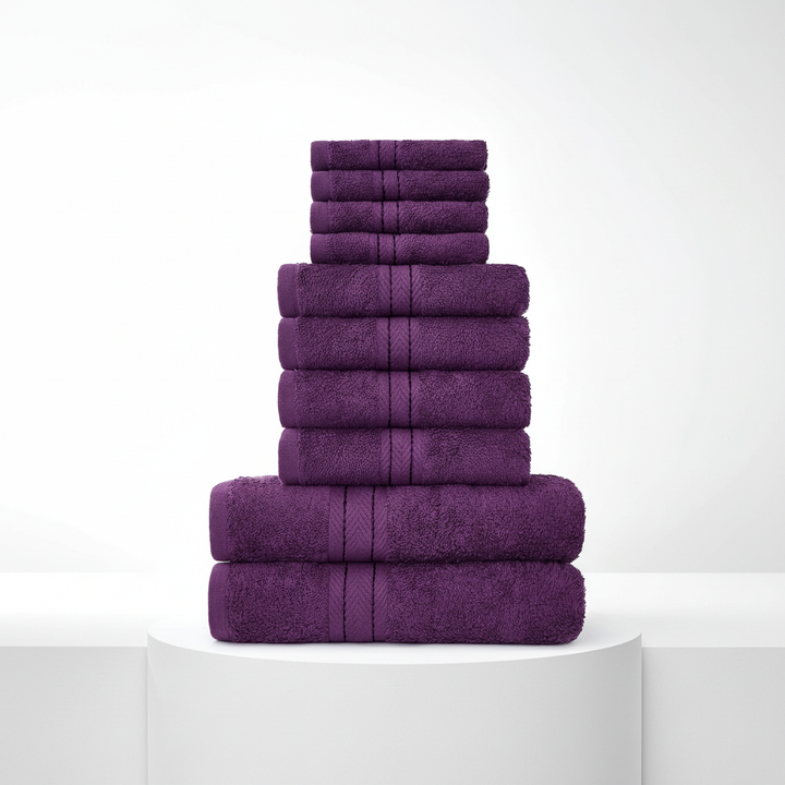 Handdoekenset 10-delig met badlakens, handdoeken en washandjes van zacht, luxe CottonRich katoen.