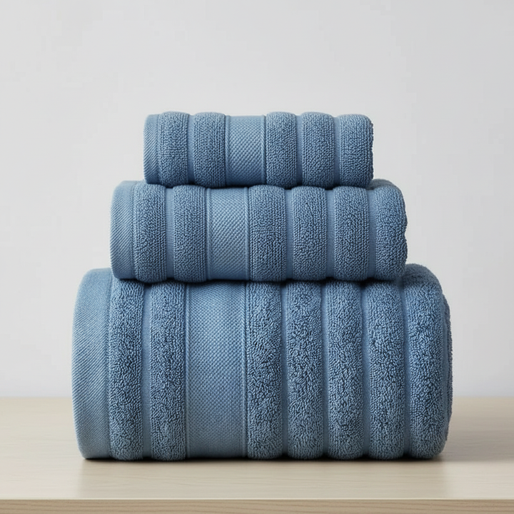 Hoogwaardige katoenen handdoekenset, extra zacht, luxe en zeer absorberend voor uw badkamer.