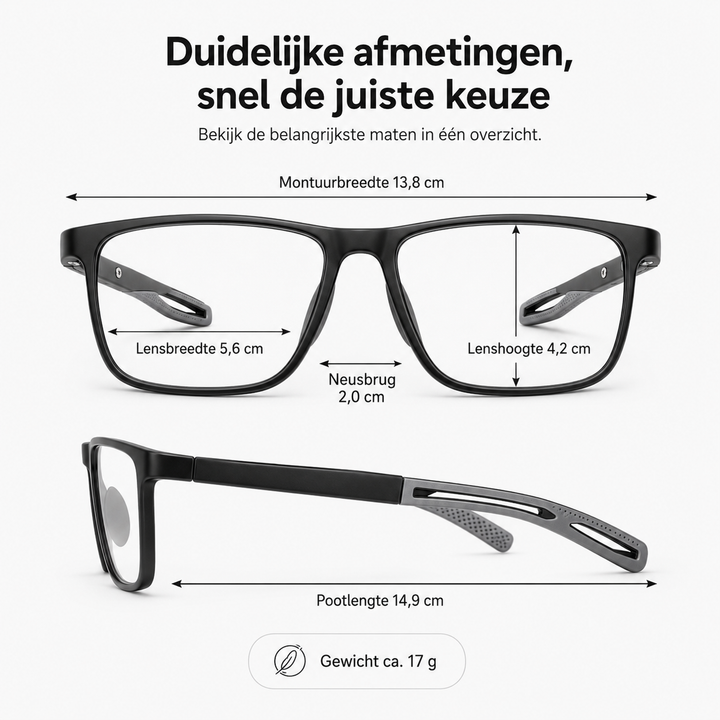 Multifocale leesbril voor helder zicht op verschillende afstanden; ultralicht TR90 voor dames & heren.
