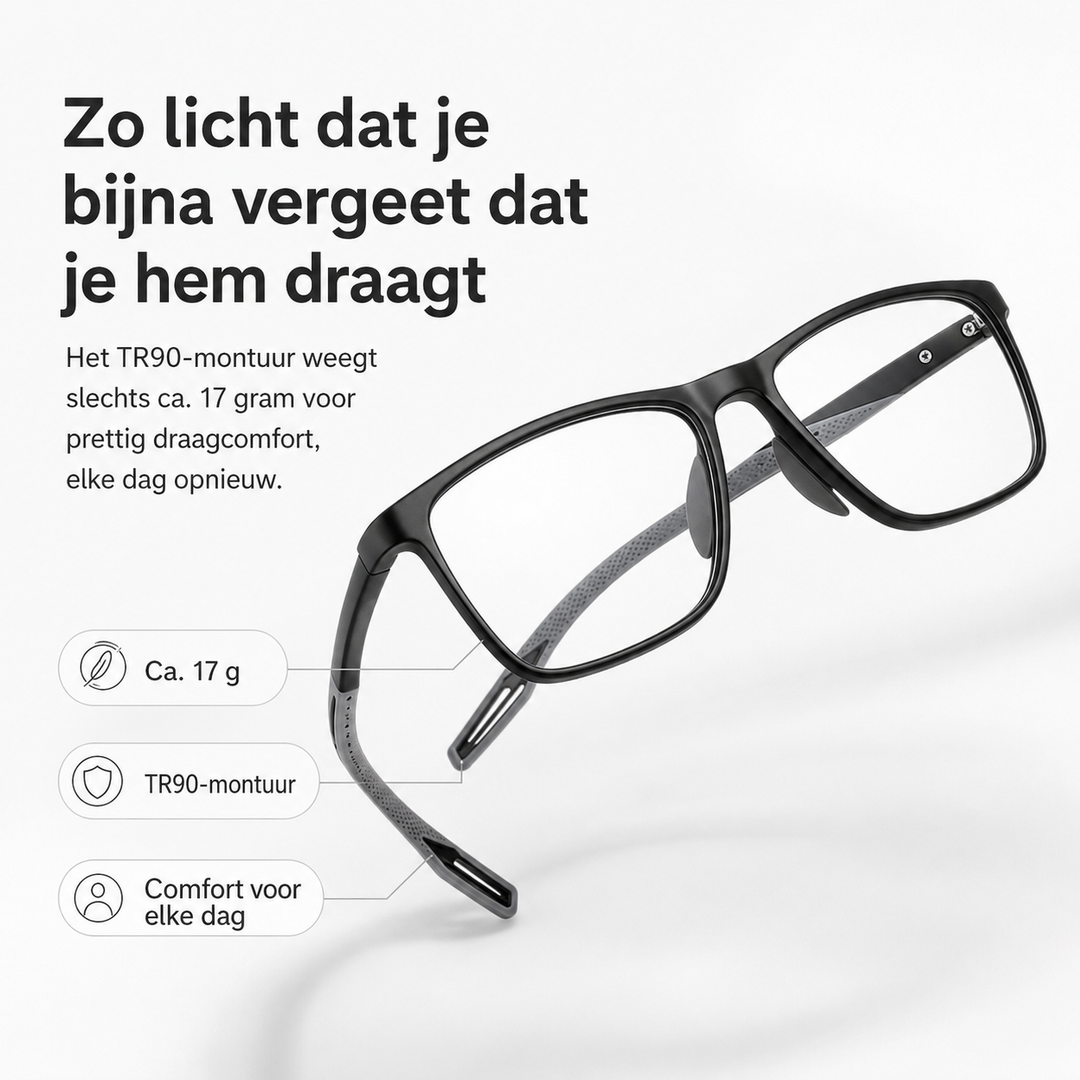 Unisex leesbril van TR90 & polycarbonaat, lichtgewicht en duurzaam, met multifocale lens.