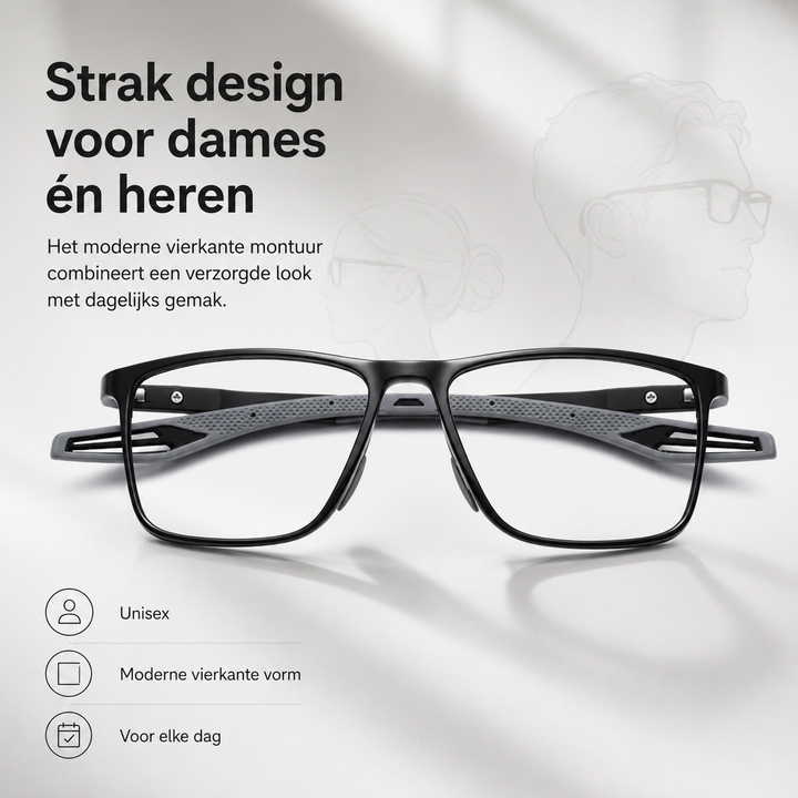 Lichtgewicht multifocale leesbril (TR90) voor comfortabel lezen, met optimale dioptrie en helder zicht.