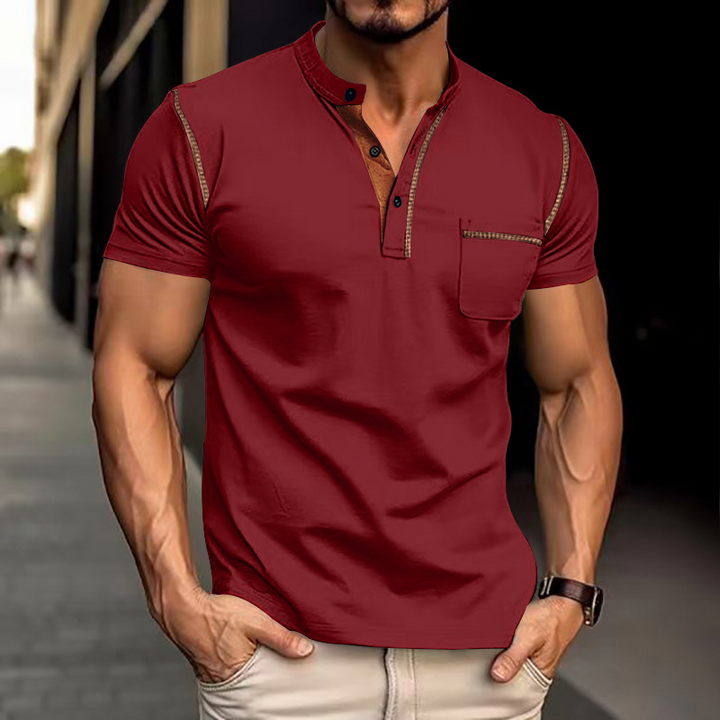 Rode heren polo met korte mouwen voor een casual zomerlook