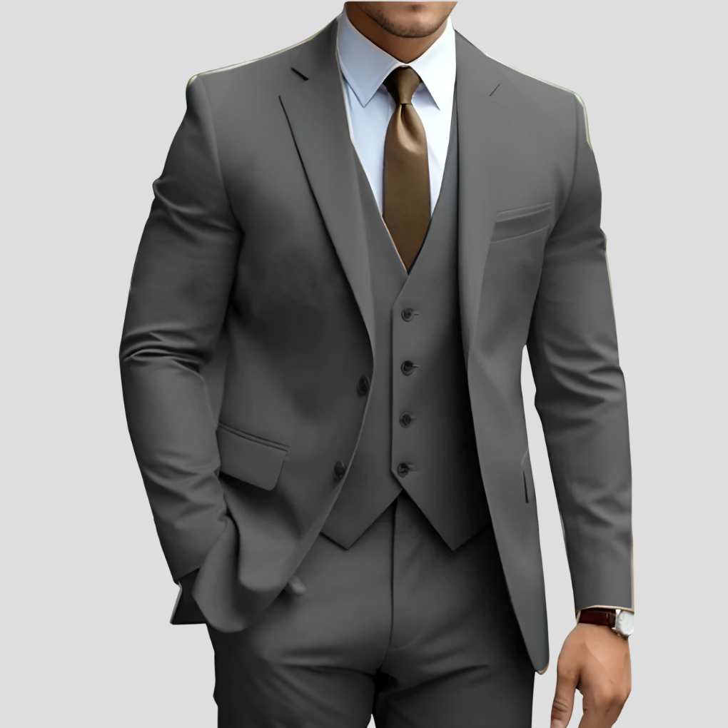 Opvallend rood slimfit kostuum voor heren, 3-delig. Perfect voor feesten, gala's en andere formele festiviteiten.
