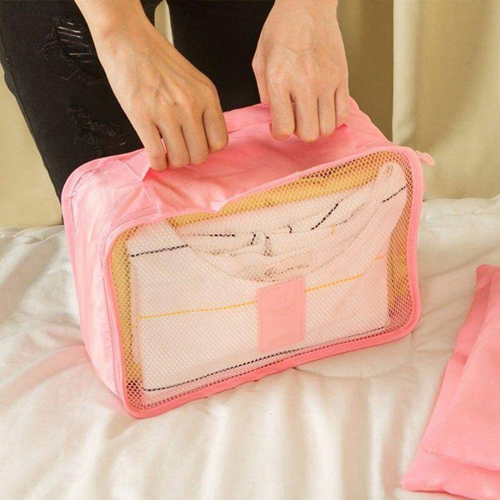 Essentiële reisaccessoires: een 12-delige organizer set voor koffers, geoptimaliseerd voor inpakken.