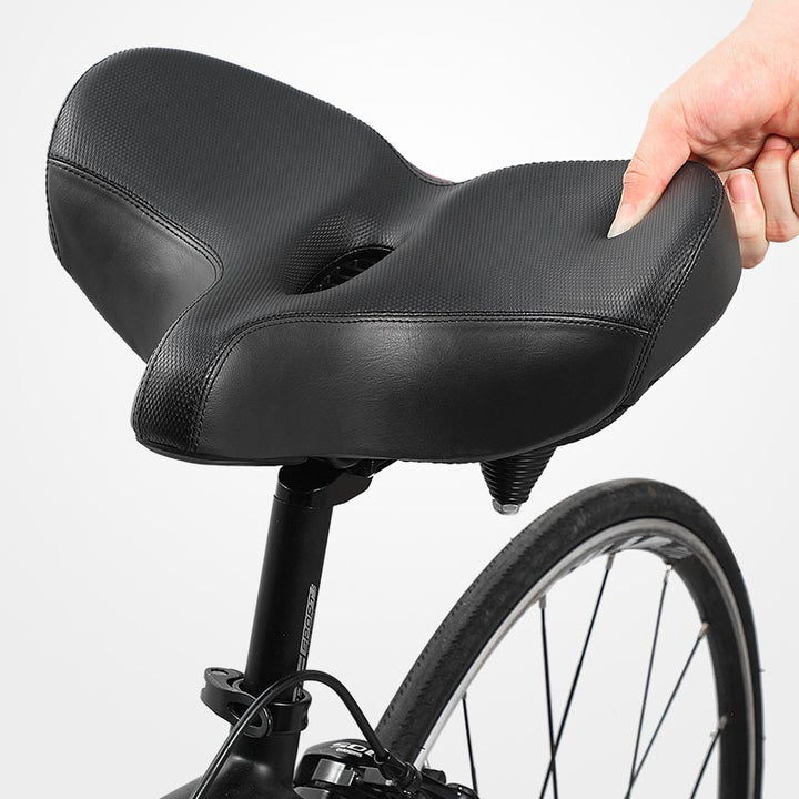 Breed comfortabel fietszadel met dubbele vering voor minder zadelpijn