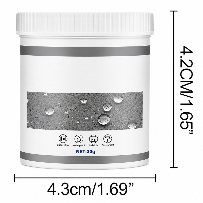 Universeel waterdicht afdichtmiddel; transparante rubbercoating voor reparaties.