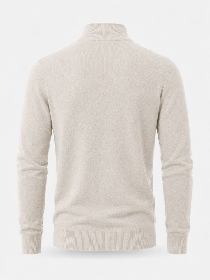 Casual heren trui, V-hals met rits detail. Comfortabele herenkleding voor elke dag.