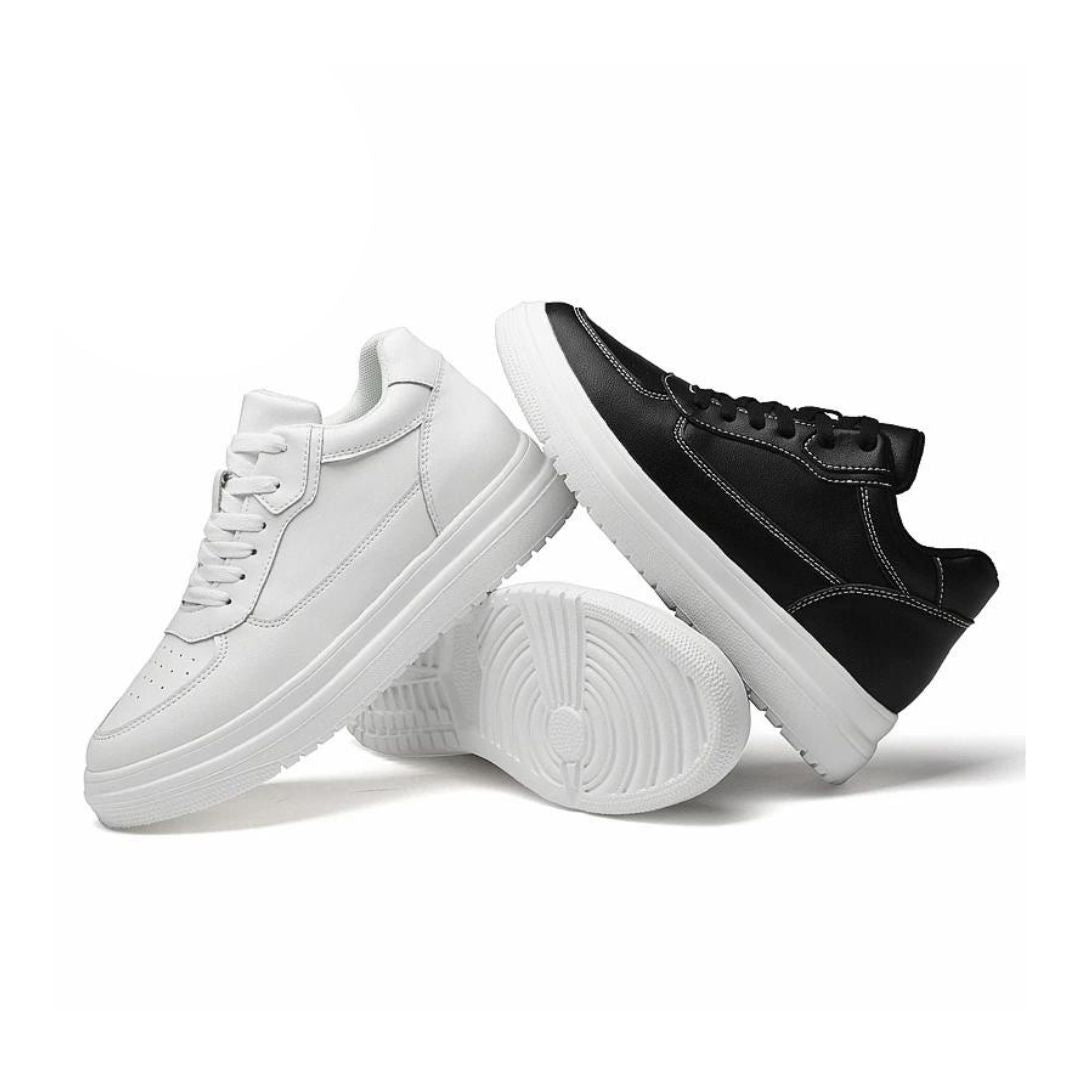 Moderne herensneakers met ingebouwde verhoging. Deze stijlvolle sneakers bieden comfort en extra lengte.