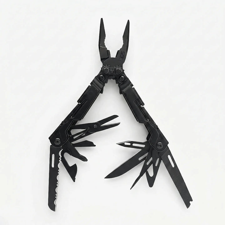 Veelzijdige opvouwbare multitool voor survival, EDC en dagelijks gebruik. Compact gereedschap voor avonturiers.