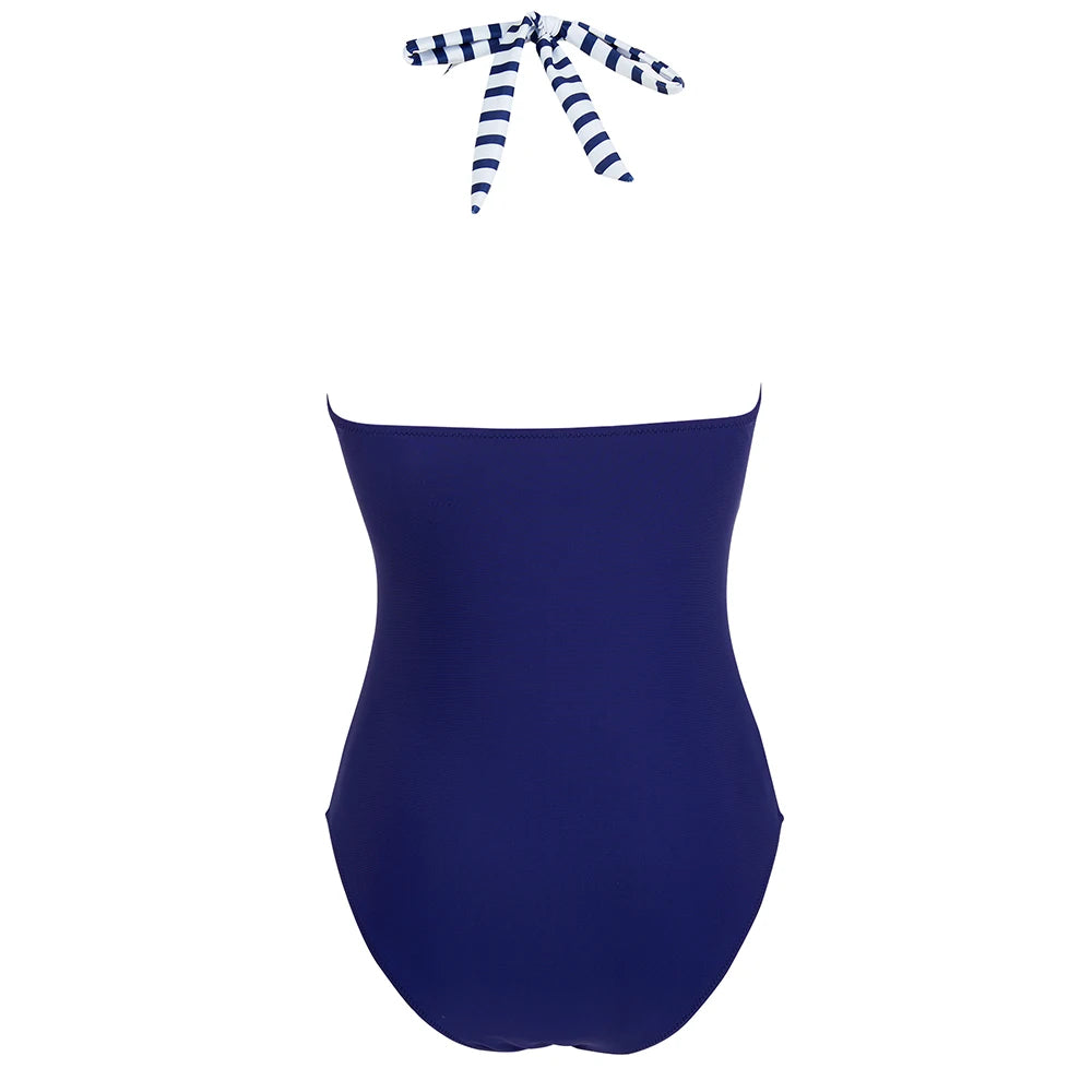 Luxe badpak met halter en flatterende print voor een dagje strand