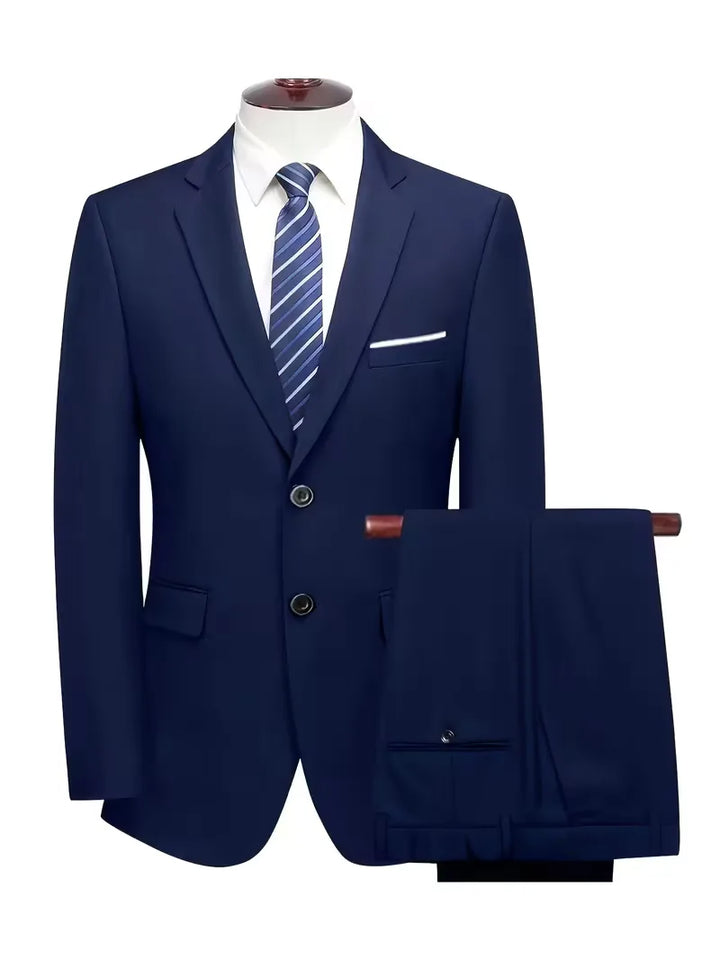 Stijlvolle presentatie van de herenkleding voor een huwelijk