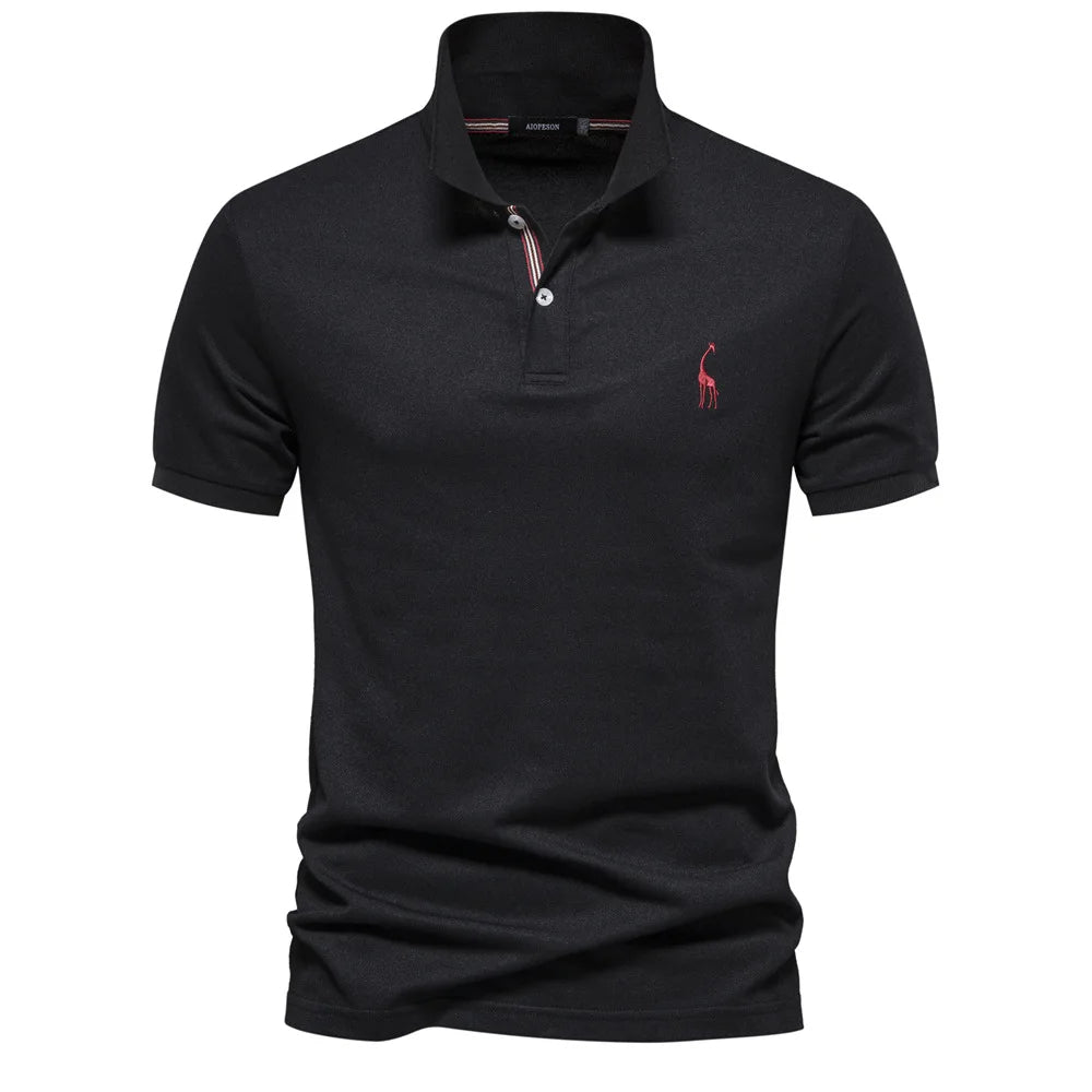Effen herenpolo met korte mouwen, comfortabel en casual voor dagelijks gebruik.