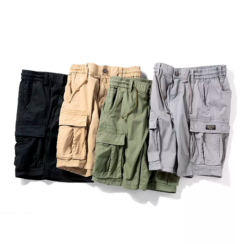 Zwarte casual korte broek voor heren met cargostijl en comfortabele pasvorm