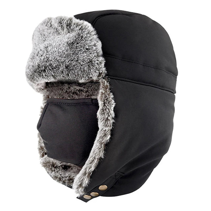 Zwarte wintermuts, ideaal voor jacht, vissen of andere outdooractiviteiten