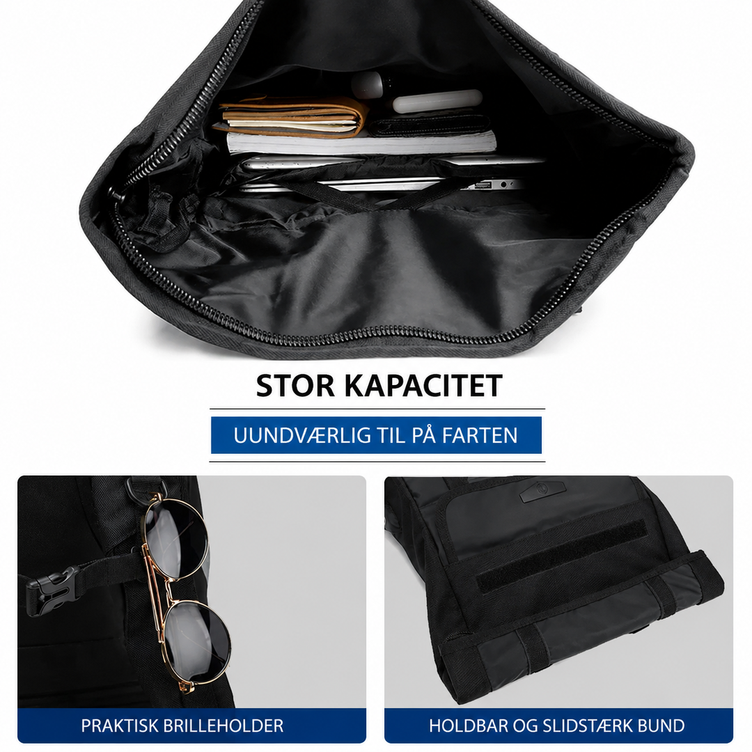 Ruime Rolltop Reisrugzak met Laptopvak voor Dames en Heren