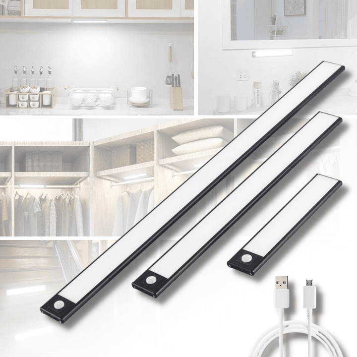 Draadloze LED-sensorstrip met USB-oplaadkabel en magnetische bevestiging voor keuken en kledingkast
