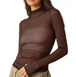Bruin mesh met plumetis
