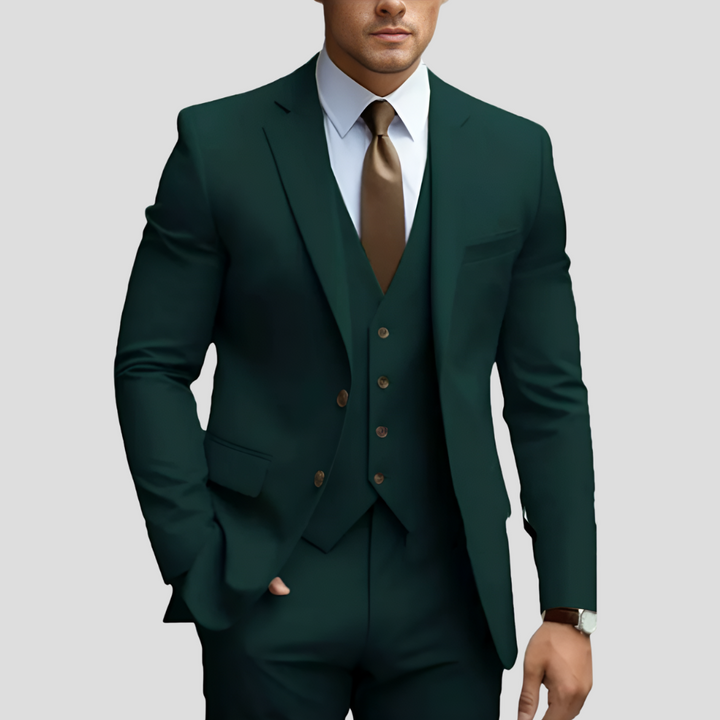 Chique lichtblauw slimfit herenkostuum, 3-delig, voor een elegante uitstraling bij elke formele setting of bruiloft.