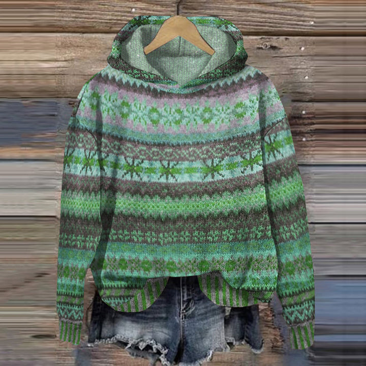 Groene variant van de comfortabele winterhoodie voor dames