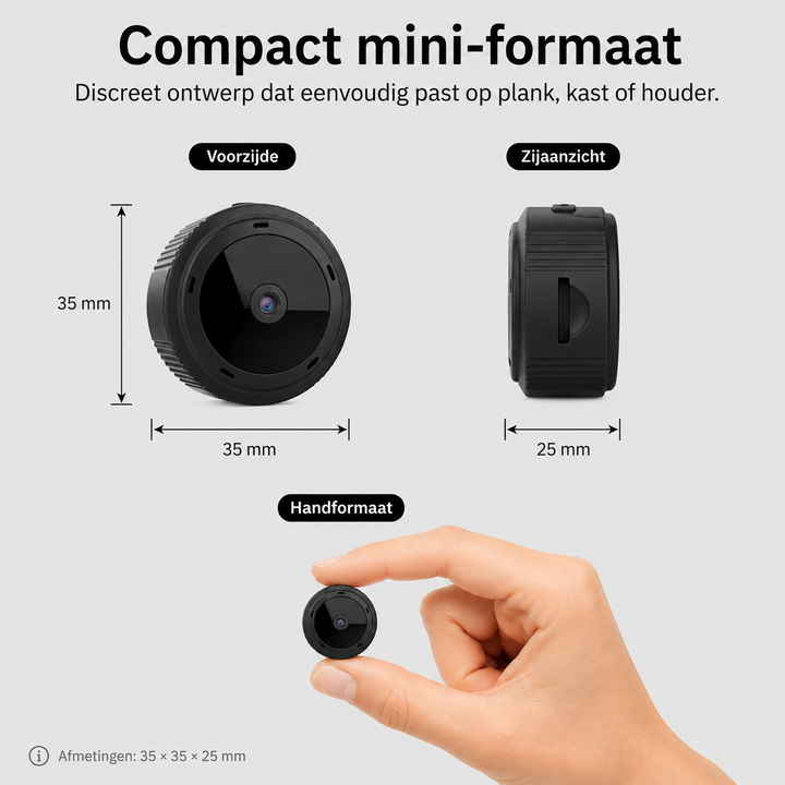 Discrete 1080P HD binnencamera, mini WiFi beveiligingscamera voor onopvallende bewaking thuis.