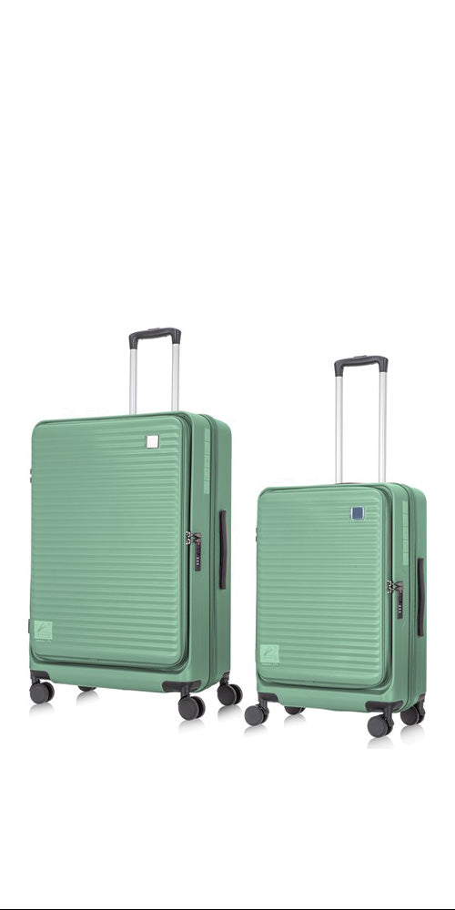 2-delige harde kofferset met laptopvak, ideaal voor zakenreizen. Duurzaam en lichtgewicht met TSA slot.