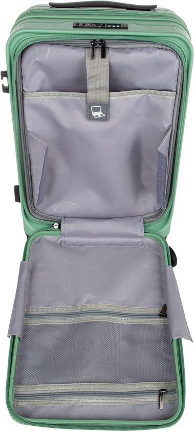 Praktische bagageset voor vakantie en zakenreizen: 2 harde koffers met laptopvak en TSA slot.