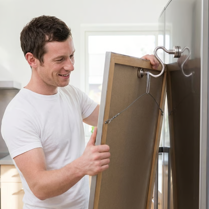 Set van 20 praktische zilveren magnetische haken, ideaal voor efficiënte opslag en opruimen in werkplaats of huis.