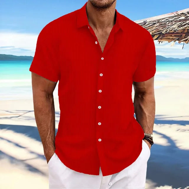 Stijlvol casual overhemd korte mouw perfect voor een dag aan zee