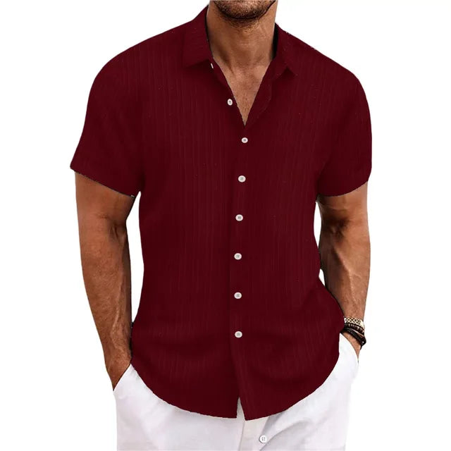 Trendy strand overhemd voor heren ademende zomerkleding