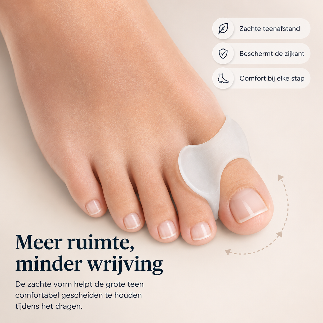 Comfortabele siliconen teen spreider voor effectieve voetverzorging