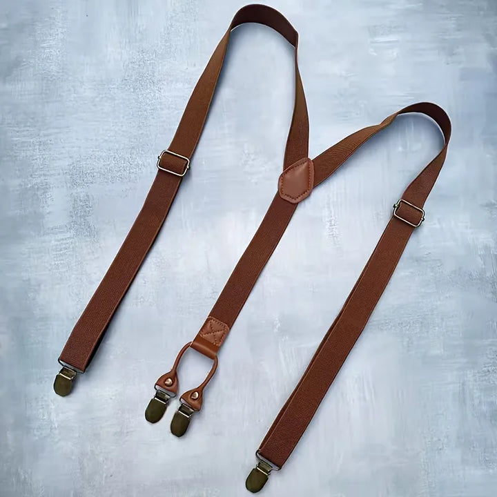 Stijlvolle Y-vormige heren bretels met comfortabele elastische banden voor een zakelijke outfit