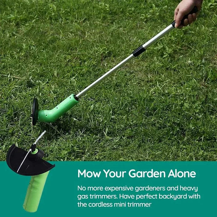 Draadloze mini grastrimmer voor eenvoudig gazon onderhoud en tuinieren