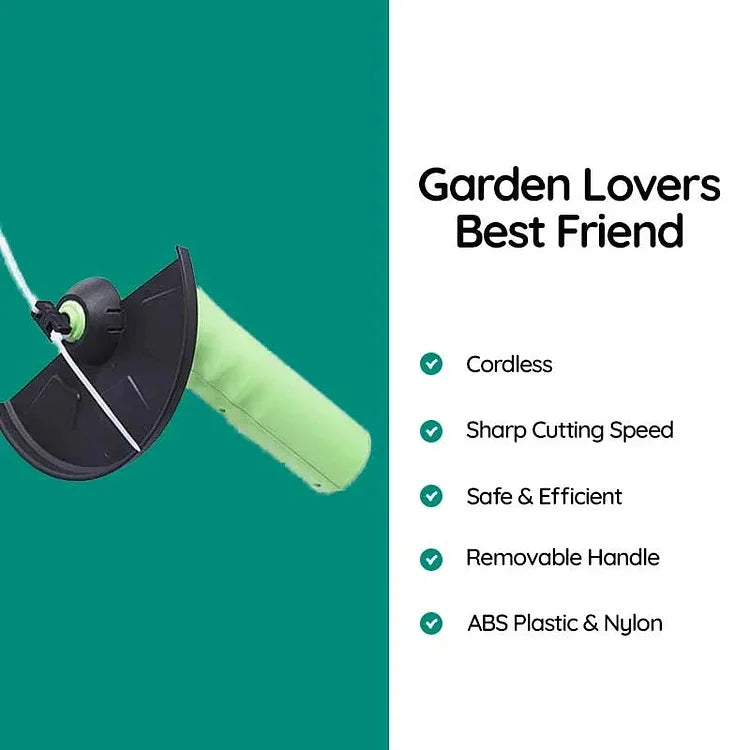 Accu grastrimmer voor het netjes verwijderen van onkruid in de tuin