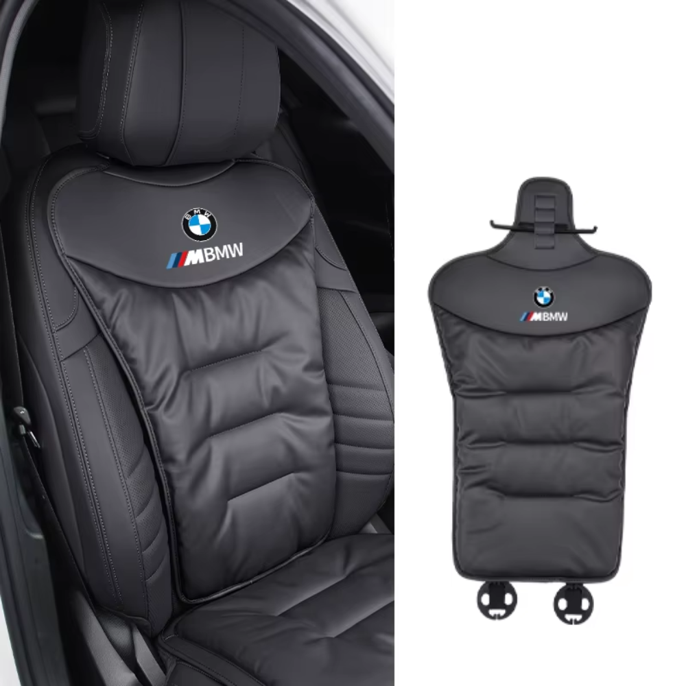 Detail van ademend ergonomisch auto-rugkussen, comfortabel en verkoelend voor lange ritten.