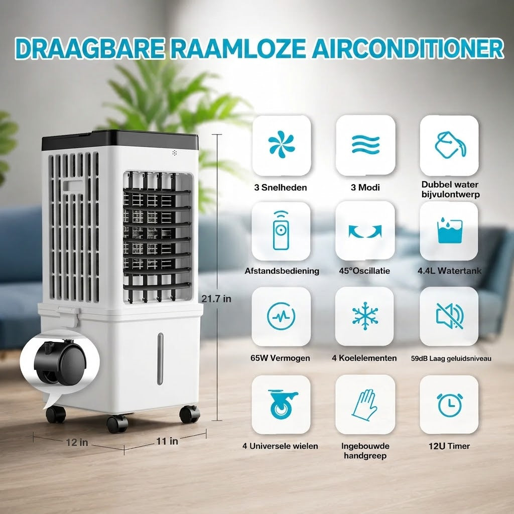 Draagbare Raamloze Airconditioner | Directe Koelte