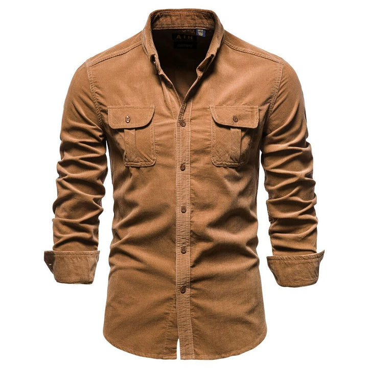 Bruin heren overhemd in casual stijl