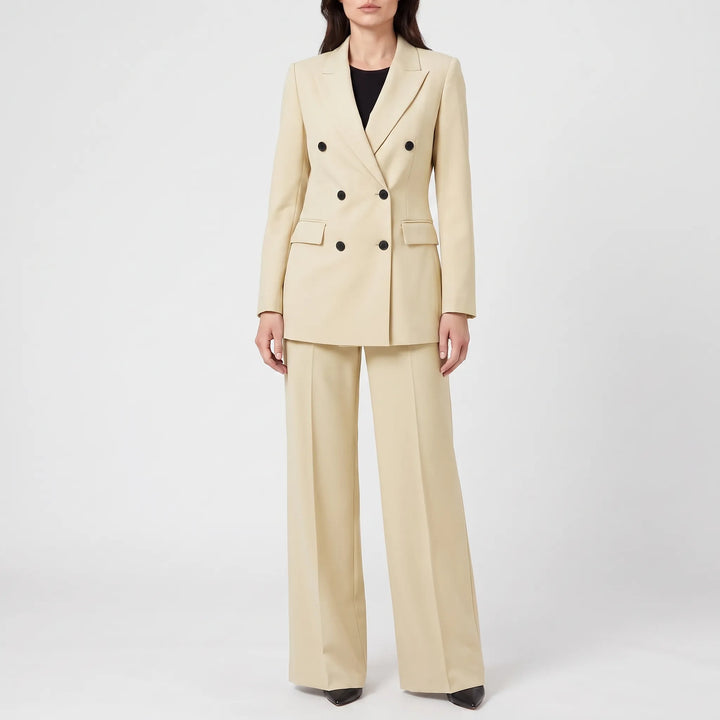 Professioneel damespak, ideaal voor een elegante en verzorgde uitstraling op het werk.