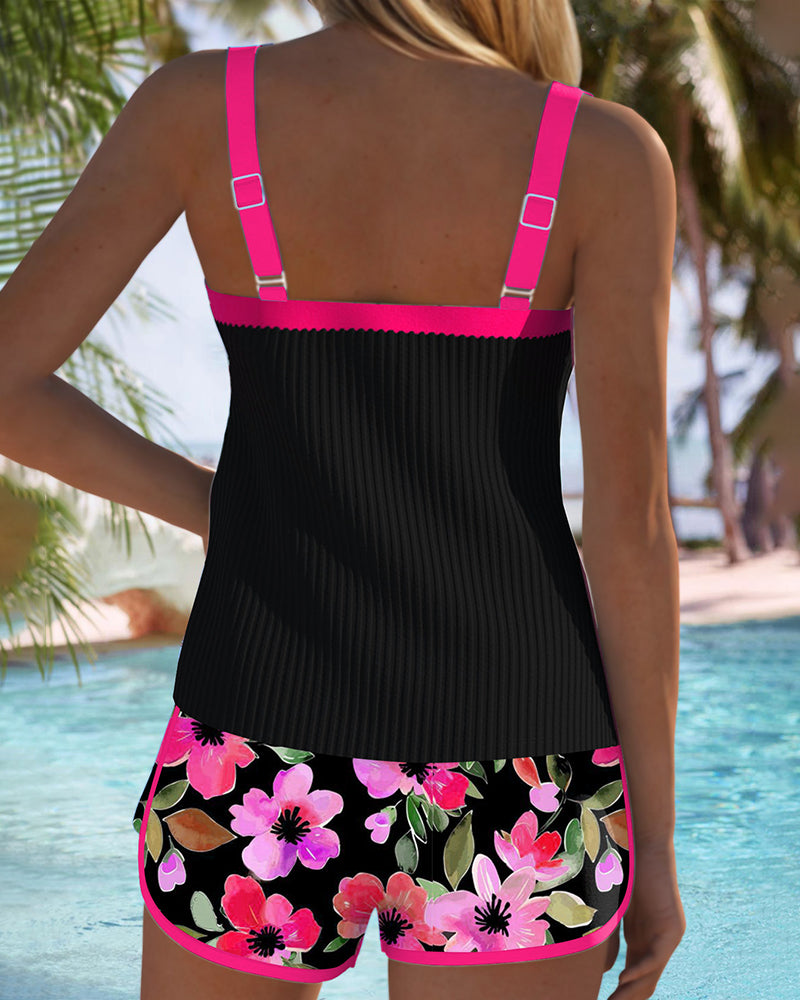 Stijlvolle blauwe tankini zwemkleding voor dames