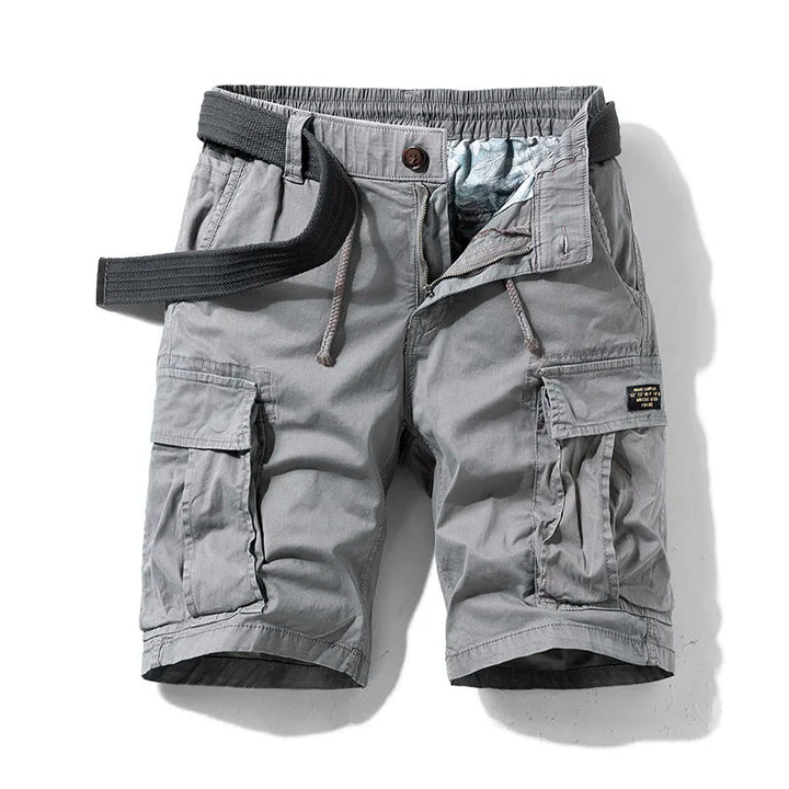 Grijze heren cargoshort met stoere militaire details