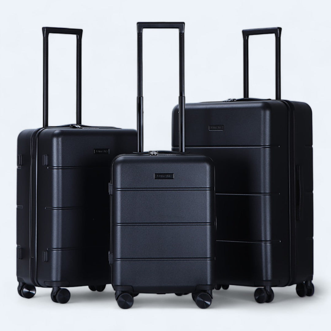 3-delige Atlas Explorer kofferset: hardcase trolleys, lichtgewicht, cijferslot. Unisex voor elke reis.