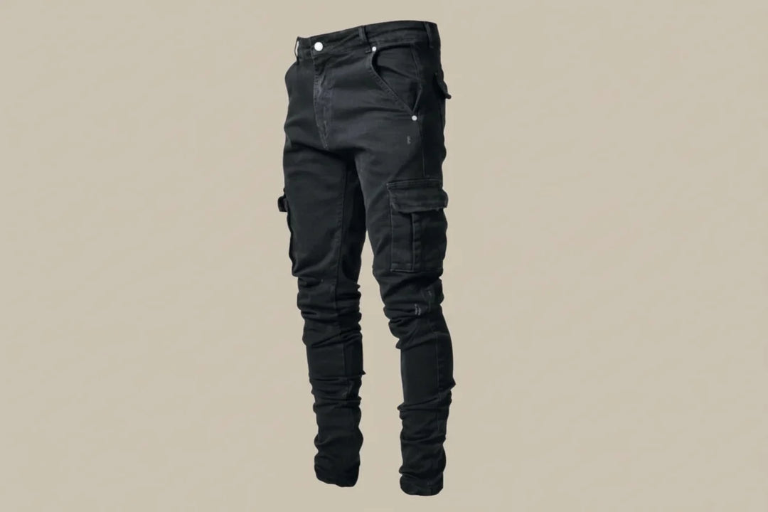 Blauwe premium stretch jeans Lucas voor heren. Comfortabele slim fit, perfect voor dagelijks casual gebruik.