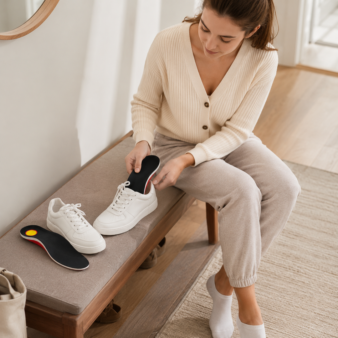 Comfortabele 3D inlegzool in schoen, biedt optimale voetondersteuning en verlicht vermoeide voeten.