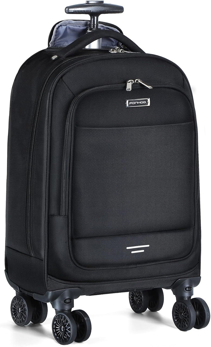 30L unisex laptoptrolley met 4 spinnerwielen en waterafstotend design; perfect voor zakelijk reizen.