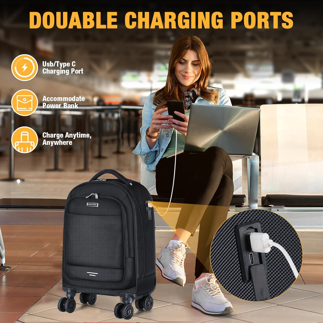 Unisex 30L laptoptrolley met soepele spinnerwielen; een waterafstotende reistas voor elk avontuur.