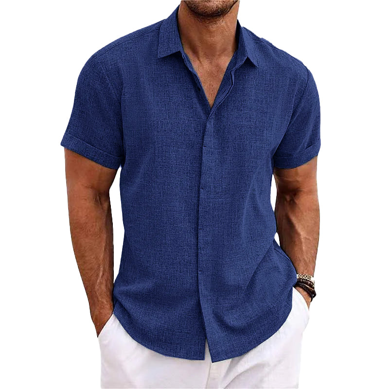 Strak vormgegeven herenoverhemd in trendy zomerse stijl