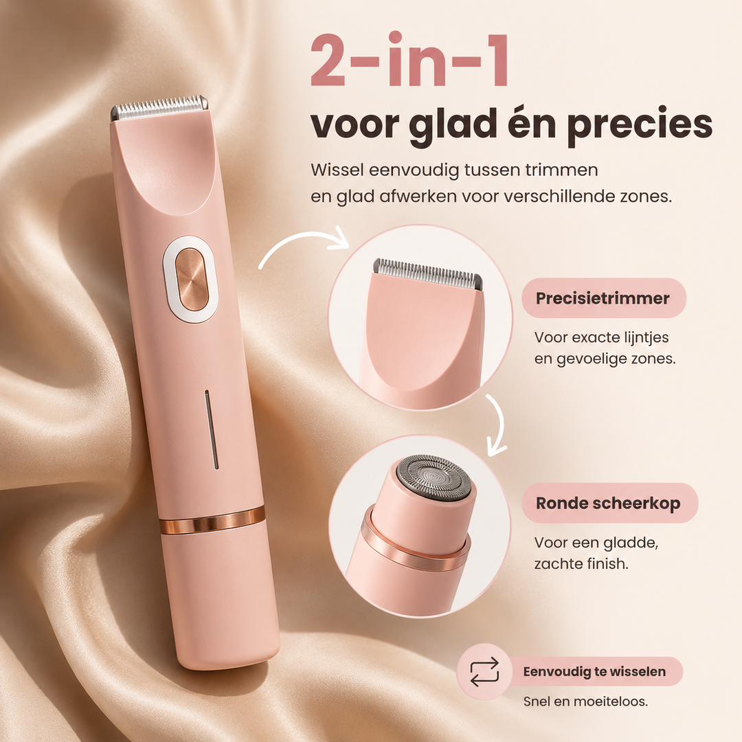 Draadloos dames scheerapparaat voor nat & droog gebruik; ideaal voor benen, oksels en bikinilijn, huidvriendelijk.