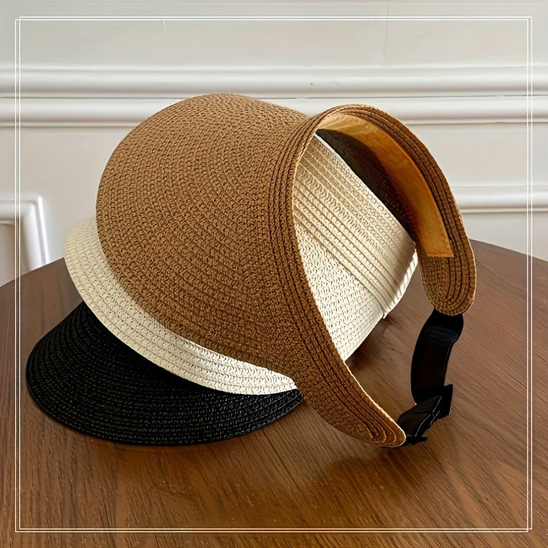 Chique dames zonneklep, perfect strandaccessoire. Biedt UV-bescherming en is opvouwbaar voor zomerse reizen.